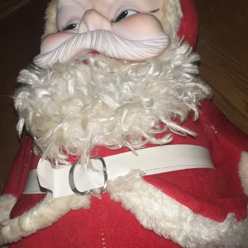 Vintage Rushton Co. Santa Claus Plush Doll Rubber Face‎ White Boots 20